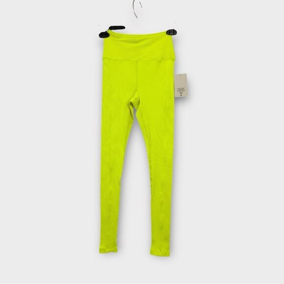 Year of Ours Malibu Ribbed Legging in Highlighter Yellow Women’s Size XS NWT - Picture 4 of 7